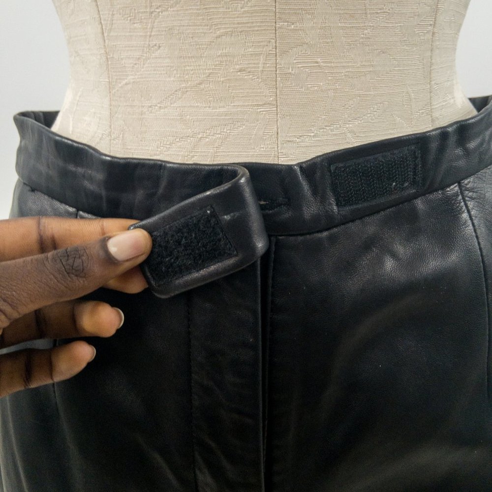 Vintage 4 Leather Highrise Straight Pants Black - Picture 4 of 11